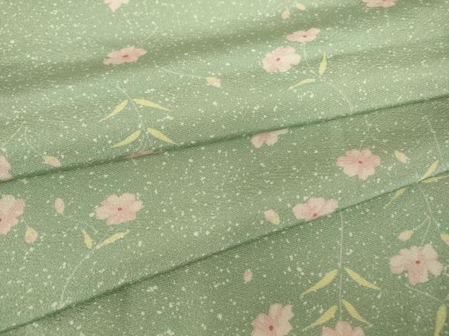 平和屋着物●上質な小紋　草花文　正絹　逸品　DABC3072az