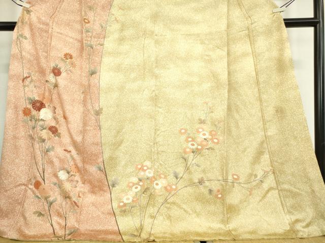 平和屋着物●訪問着　作家物　刺繍　枝花文　金彩　正絹　逸品　DABC3073az