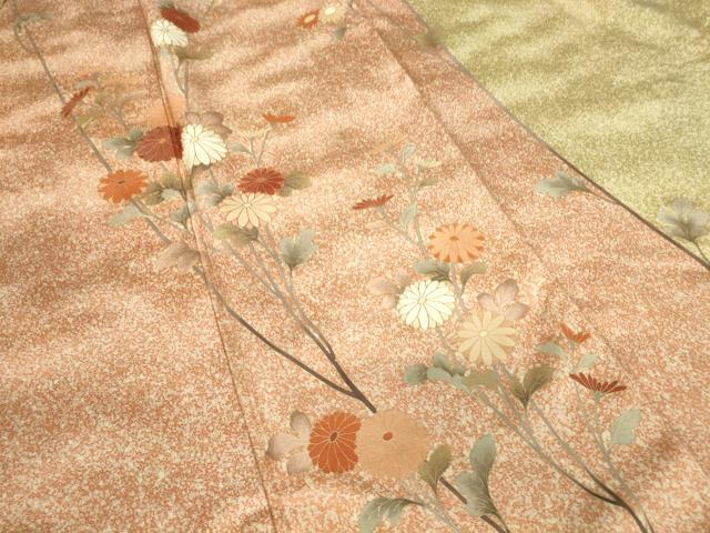 平和屋着物●訪問着　作家物　刺繍　枝花文　金彩　正絹　逸品　DABC3073az
