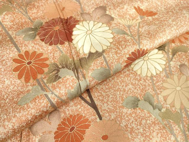 平和屋着物●訪問着　作家物　刺繍　枝花文　金彩　正絹　逸品　DABC3073az
