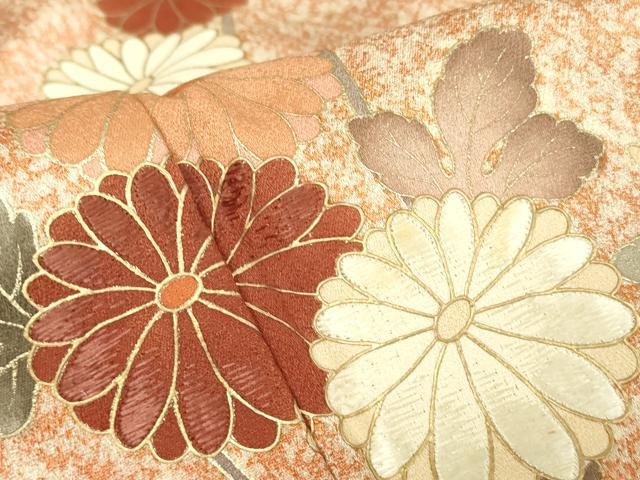 平和屋着物●訪問着　作家物　刺繍　枝花文　金彩　正絹　逸品　DABC3073az