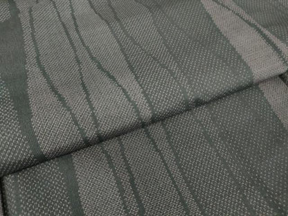 平和屋着物●上質な紬　立涌文　黒地　正絹　逸品　DABC3074az