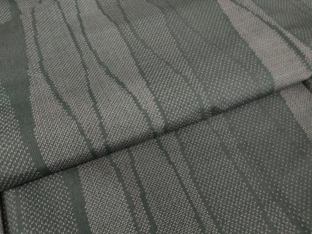 平和屋着物●上質な紬　立涌文　黒地　正絹　逸品　DABC3074az