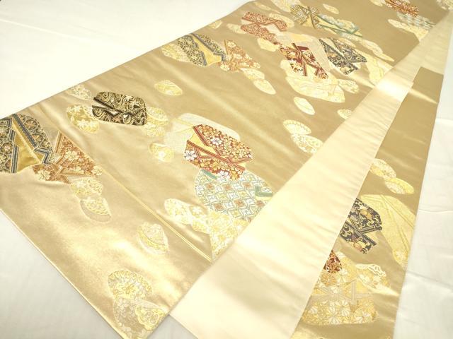 平和屋着物▼六通柄袋帯　初音香袋文　金糸　正絹　逸品　DABC3168az