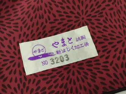 平和屋着物●上質なお召　変わり市松文　やまと誂製　正絹　逸品　DABC3179az