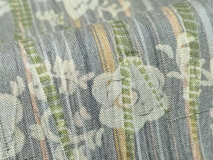 平和屋着物●上質な紬　更紗花文　杢目絞り　やまと誂製　正絹　逸品　DABC3180az