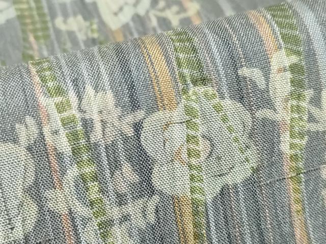 平和屋着物●上質な紬　更紗花文　杢目絞り　やまと誂製　正絹　逸品　DABC3180az