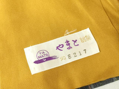 平和屋着物●上質な紬　更紗花文　杢目絞り　やまと誂製　正絹　逸品　DABC3180az