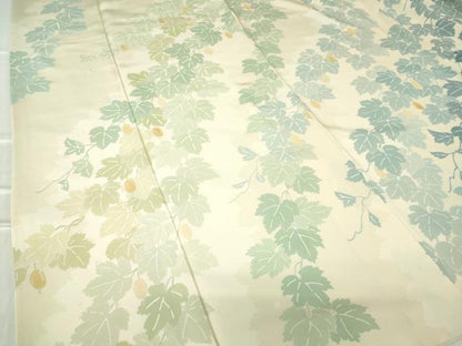 平和屋着物●訪問着　友禅　作家物　蔦の葉文　正絹　逸品　DABC3187az