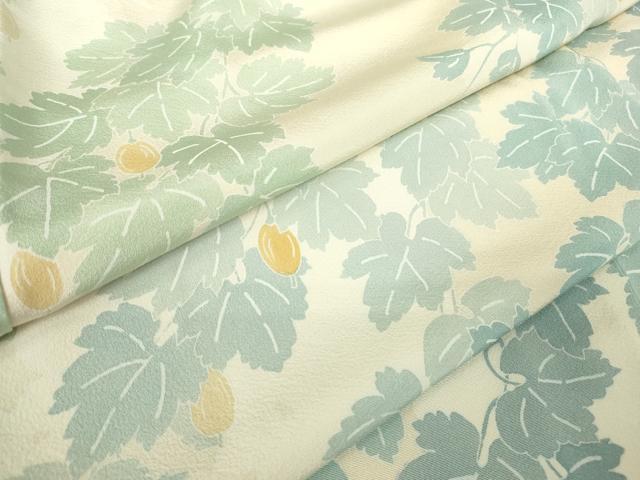 平和屋着物●訪問着　友禅　作家物　蔦の葉文　正絹　逸品　DABC3187az