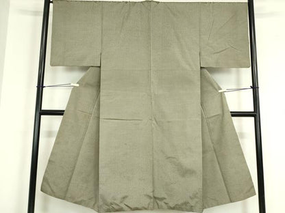 平和屋着物●男性　薩摩結城　アンサンブル　霞文　正絹　逸品　DABC3196az