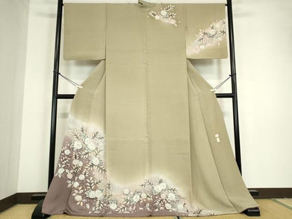 平和屋着物●訪問着　作家物　絞り　辻が花　暈し染め　ロング丈　正絹　逸品　DABC3197az
