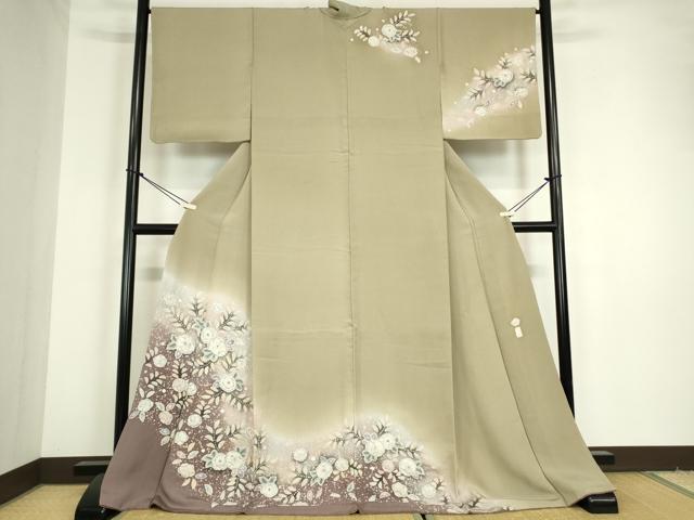 平和屋着物●訪問着　作家物　絞り　辻が花　暈し染め　ロング丈　正絹　逸品　DABC3197az