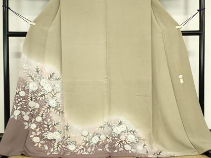 平和屋着物●訪問着　作家物　絞り　辻が花　暈し染め　ロング丈　正絹　逸品　DABC3197az