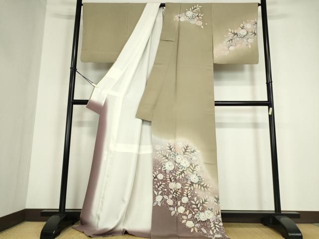平和屋着物●訪問着　作家物　絞り　辻が花　暈し染め　ロング丈　正絹　逸品　DABC3197az 平和屋着物○訪問着 作家物 絞り 辻が花 暈し染め ロング丈 正絹 逸品