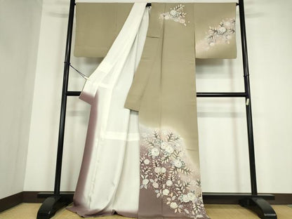 平和屋着物●訪問着　作家物　絞り　辻が花　暈し染め　ロング丈　正絹　逸品　DABC3197az