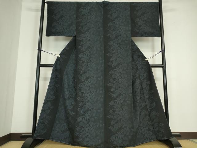 平和屋着物●本塩沢　草葉文　110亀甲　正絹　逸品　未使用　DABC3199az