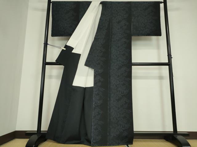 平和屋着物●本塩沢　草葉文　110亀甲　正絹　逸品　未使用　DABC3199az
