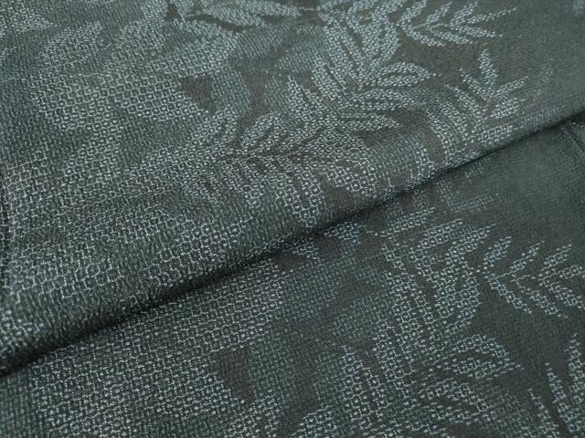 平和屋着物●本塩沢　草葉文　110亀甲　正絹　逸品　未使用　DABC3199az