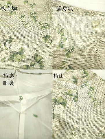 平和屋着物●本場大島紬　白大島　7マルキ　総絣　風景草花文　正絹　逸品　DABC3201az