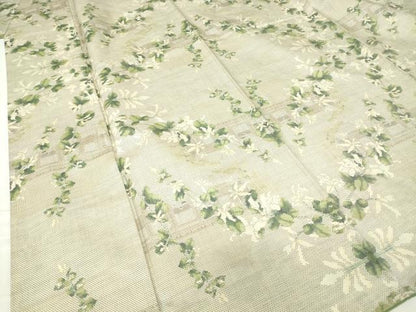 平和屋着物●本場大島紬　白大島　7マルキ　総絣　風景草花文　正絹　逸品　DABC3201az
