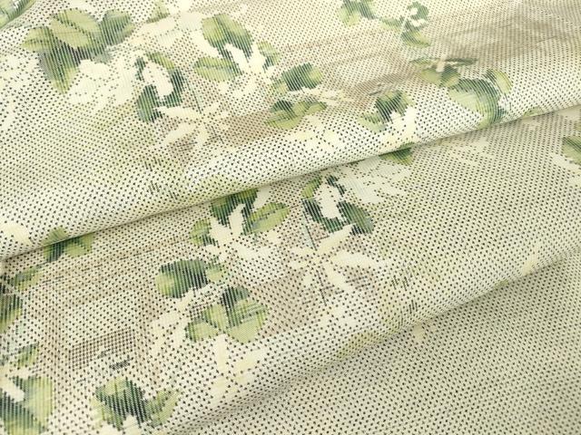 平和屋着物●本場大島紬　白大島　7マルキ　総絣　風景草花文　正絹　逸品　DABC3201az
