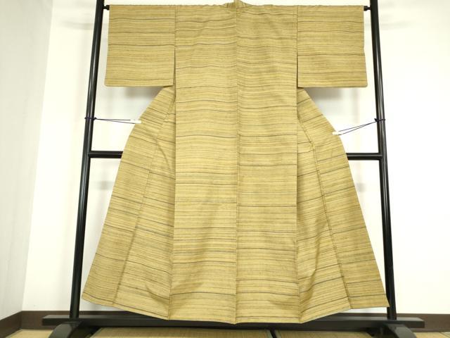 平和屋着物●上質な紬　縞　正絹　逸品　DABC3202az