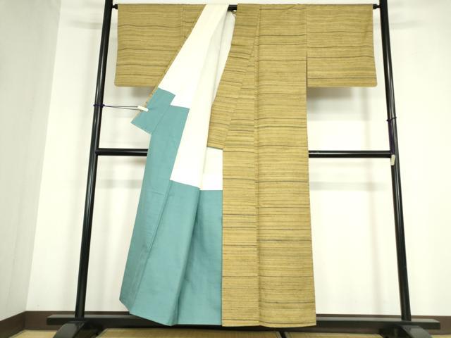 平和屋着物●上質な紬　縞　正絹　逸品　DABC3202az
