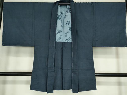 平和屋着物●男性　本場大島紬　アンサンブル　長羽織　100亀甲　総詰め　正絹　逸品　未使用　DABC3208az