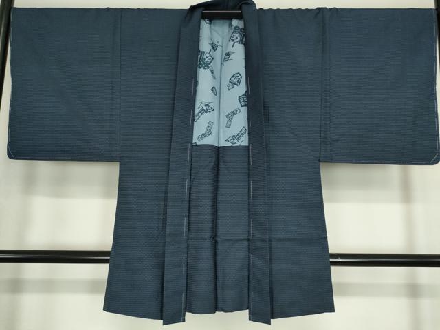平和屋着物●男性　本場大島紬　アンサンブル　長羽織　100亀甲　総詰め　正絹　逸品　未使用　DABC3208az