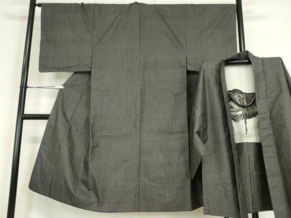 平和屋着物●男性　本場大島紬　アンサンブル　80亀甲　総詰め　正絹　逸品　DABC3209az