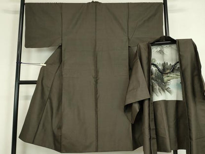 平和屋着物●男性　本場大島紬　アンサンブル　140亀甲　総詰め　正絹　逸品　DABC3210az