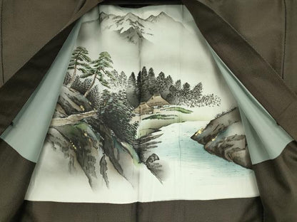 平和屋着物●男性　本場大島紬　アンサンブル　140亀甲　総詰め　正絹　逸品　DABC3210az