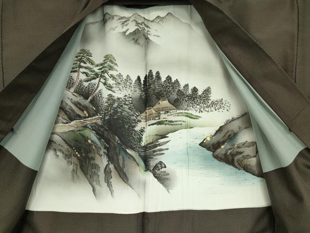 平和屋着物●男性　本場大島紬　アンサンブル　140亀甲　総詰め　正絹　逸品　DABC3210az