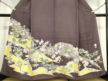 平和屋着物●豪華色留袖　作家物　駒刺繍　吉祥枝花文　金彩　正絹　逸品　未使用　DABC3213az