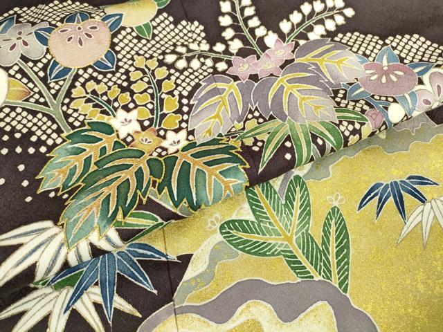 平和屋着物●豪華色留袖　作家物　駒刺繍　吉祥枝花文　金彩　正絹　逸品　未使用　DABC3213az
