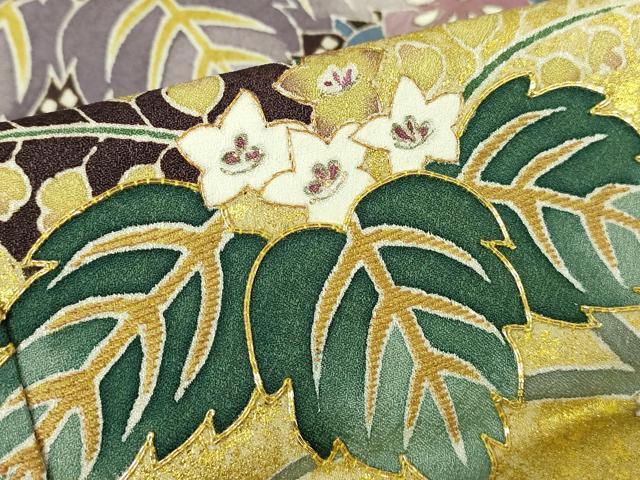 平和屋着物●豪華色留袖　作家物　駒刺繍　吉祥枝花文　金彩　正絹　逸品　未使用　DABC3213az