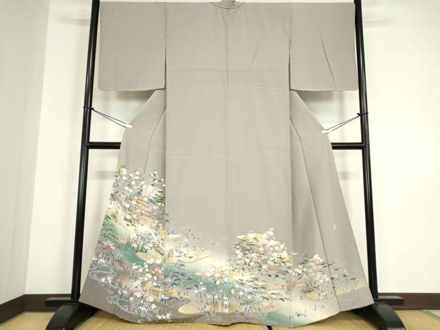 平和屋着物●豪華色留袖　駒刺繍　作家物　茶屋辻風景文　暈し染め　正絹　逸品　未使用　DABC3214az