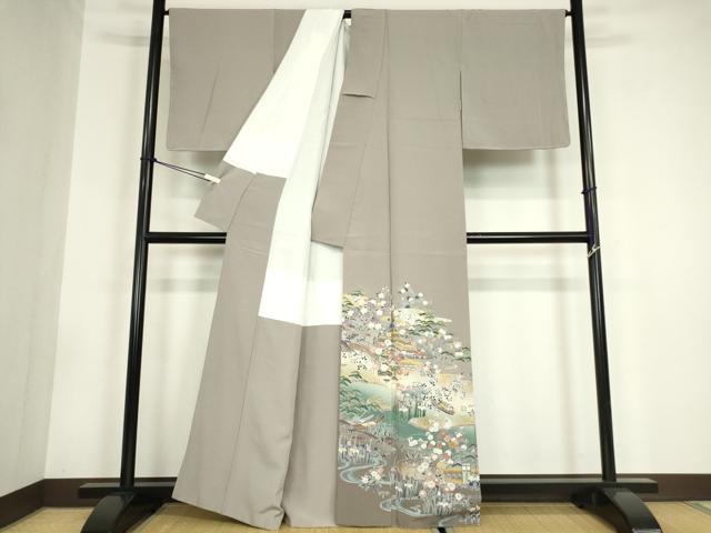 平和屋着物●豪華色留袖　駒刺繍　作家物　茶屋辻風景文　暈し染め　正絹　逸品　未使用　DABC3214az