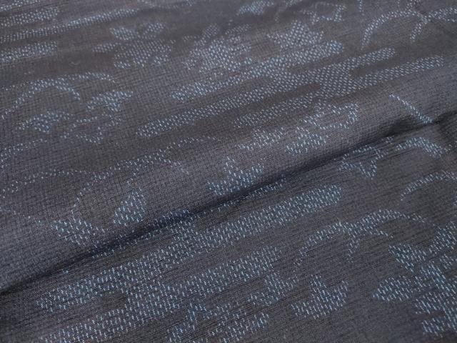 平和屋着物●結城紬　霞芝文　正絹　逸品　未使用　DABC3235az
