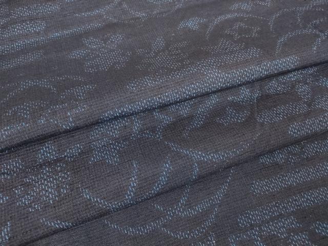 平和屋着物●結城紬　霞芝文　正絹　逸品　未使用　DABC3235az