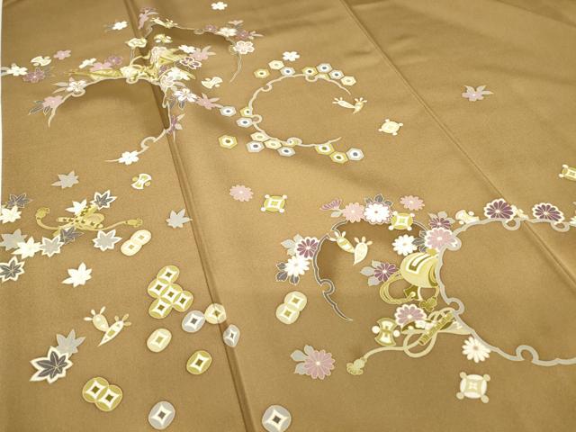 平和屋着物●豪華色留袖　雪輪宝尽くし花文　正絹　逸品　DABC3236az