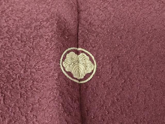 平和屋着物●上質な色無地　暗紅色　正絹　逸品　DABC3240az