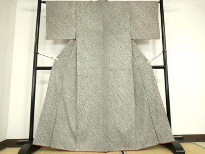 平和屋着物●大変加工の良い総絞り小紋　黒地　正絹　逸品　DABC3244az