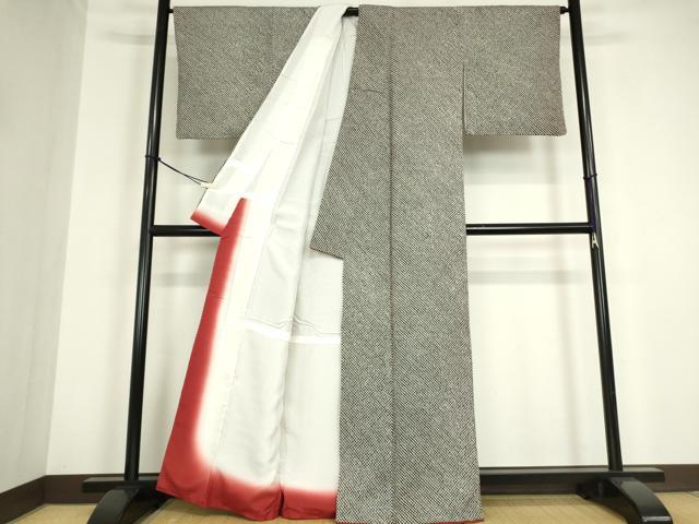 平和屋着物●大変加工の良い総絞り小紋　黒地　正絹　逸品　DABC3244az