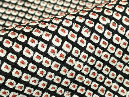 平和屋着物●大変加工の良い総絞り小紋　黒地　正絹　逸品　DABC3244az
