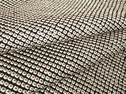 平和屋着物●大変加工の良い総絞り小紋　黒地　正絹　逸品　DABC3244az