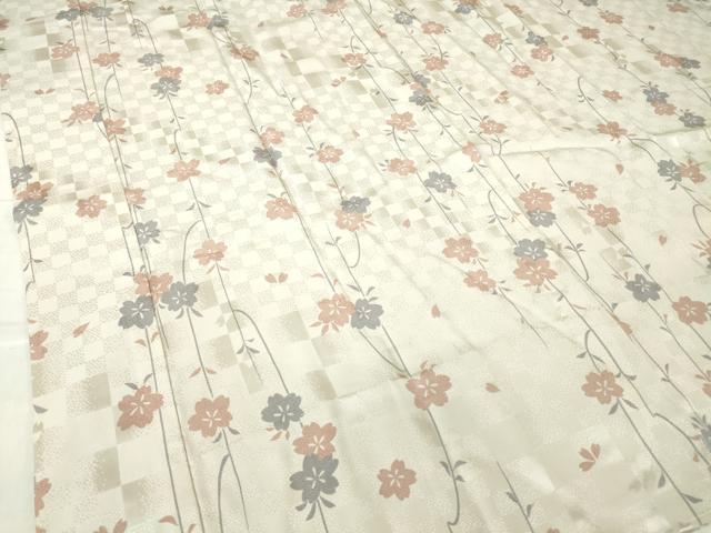 平和屋着物●長襦袢　無双仕立て　枝垂桜文　鈴乃屋扱い　正絹　逸品　未使用　DABC3246az