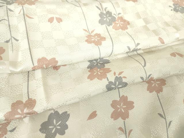 平和屋着物●長襦袢　無双仕立て　枝垂桜文　鈴乃屋扱い　正絹　逸品　未使用　DABC3246az