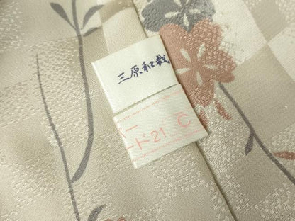 平和屋着物●長襦袢　無双仕立て　枝垂桜文　鈴乃屋扱い　正絹　逸品　未使用　DABC3246az